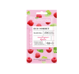 BIELENDA ECO SORBET Moisturizing and soothing face mask with hyaluronic acid and raspberry extract, 8g