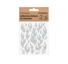 Bookman Reflective Stickers for bicycles, helmets or strollers, Flame-shaped, White