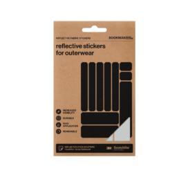 Bookman reflective fabric stickers for clothes or bags, silver