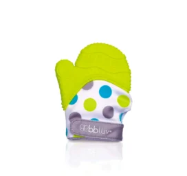 BBLÜV GLÜV stimulating teething mitten made of silicone with different textures, Lime