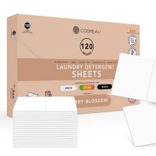 COSMEAU biodegradable laundry strips for washing clothes Cherry Blossom, 120 uses