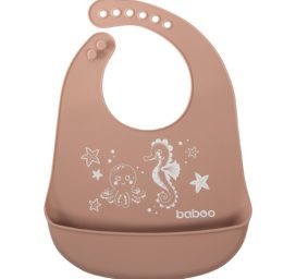 Baboo® silicone bib Sea life, Cacao