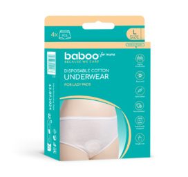 BABOO disposable cotton underwear size L, 4 pieces