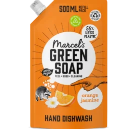 MARCELS GREEN SOAP jasmine and orange dishwashing liquid, REFILL PACK 500 ml