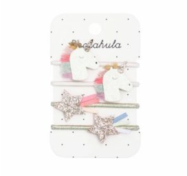 ROCKAHULA Kids Unicorn and Shooting Stars Hair Ties, 4 pcs