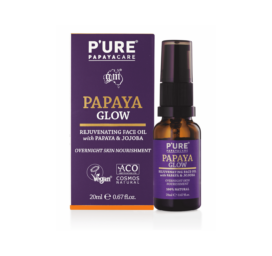 P’URE Papayacare Glow facial oil with papaya seed and jojoba oil, 20ml
