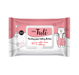 LUBA Compostable strawberry-scented wet toilet paper with lactic acid and 97% water, 50 pcs