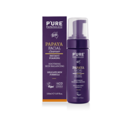 P’URE Papayacare soothing facial cleansing foam with papaya, marigold, and Bergamot, 150ml