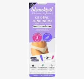 BLONDEPIL depilation kit with cream, sponge, and post-hair removal care