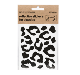 Bookman Reflective Stickers for bicycles, helmets or strollers, Leopard pattern, Black