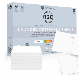 COSMEAU biodegradable laundry strips for clothes washing CLOUDS, 60 uses