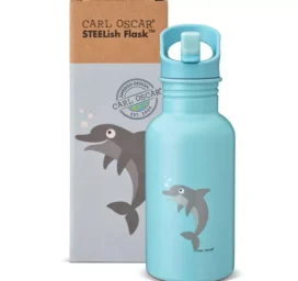 CARL OSCAR STEELish stainless steel cold and heat-resistant drinking bottle Blue Dolphin, 0.5L