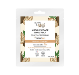 BORN TO BIO Firming and toning sheet face mask with baobab extract and 0.2% hyaluronic acid Tonic'Pulp, 20 ml