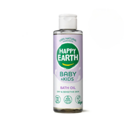Happy Earth 100% Natural moisturizing bath oil with almond, jojoba, and sunflower oils for babies and children, 150ml