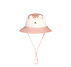 KIETLA Camper Hat UPF50 organic cotton sun protection hat NATURAL-PINK, for age 2-6 years