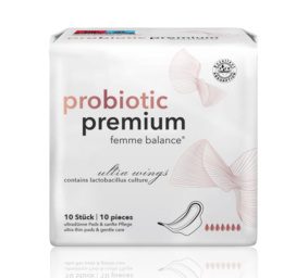 FEMME BALANCE® Probiotic premium sanitary pads with thin probiotics made from BIO cellulose, 10 pcs