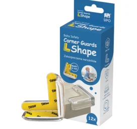 SIPO Transparent Silicone Corner Protectors L-shaped, 12 pcs