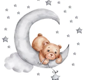 SIPO Children's Room Wall Stickers, Teddy Bear Moon