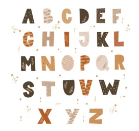 SIPO Kids' Room Wall Stickers, Boho Alphabet