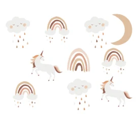 SIPO children's room wall stickers, Boho Rainbow Unicorn