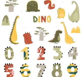 SIPO children's room wall stickers, Dino Numbers
