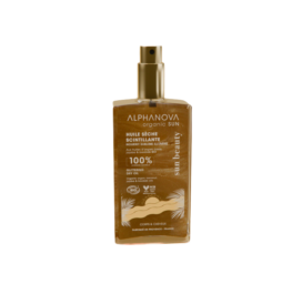 ALPHANOVA SUN shimmering organic dry oil for body and hair with argan, jojoba, and baobab oil, 100ml
