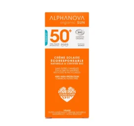 ALPHANOVA SUN SPF50 Organic waterproof sunscreen for face with jojoba oil and monoi fragrance, 50g