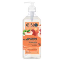 GRAVIER Cebio 2in1 soothing shampoo-shower gel with peach fragrance and chamomile, 1000ml