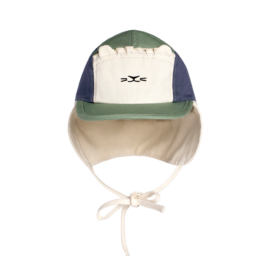 KIETLA Camper Hat UPF50 organic cotton sun protection hat NATURAL-NAVY-GREEN, 0-2 years