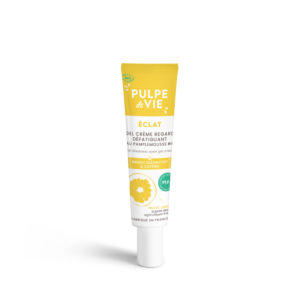 PULPE DE VIE Radiance Relaxing Eye Contour Cream-Gel with Natural Caffeine and Prebiotics, 15ml