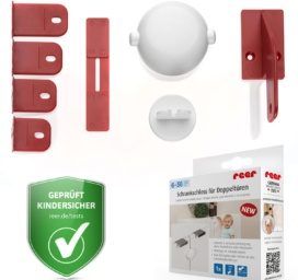 REER Cabinet Lock for double-sided doors, white