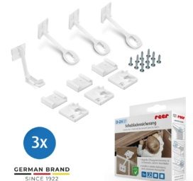 REER Drawer and Cabinet Door Lock with Installation Aid, 3 pcs