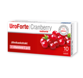 UroForte food supplement with cranberry extract and vitamins for maintaining bladder health, 10 tablets