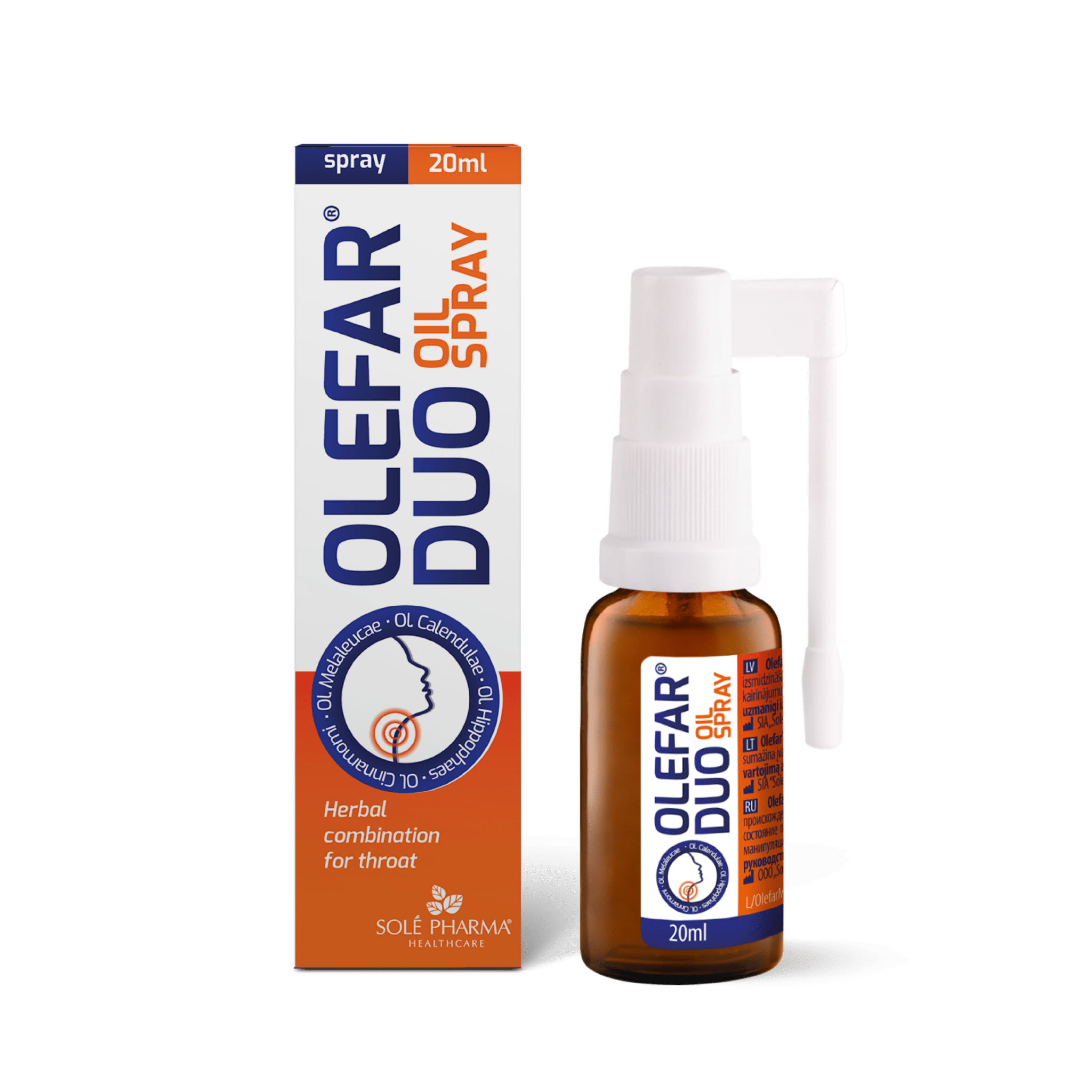 Olefar® DUO throat spray – fast and effective relief for sore throat, 20ml