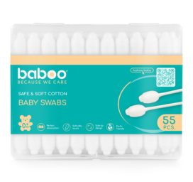 BABOO ultra-soft cotton buds with protection, 55 pcs
