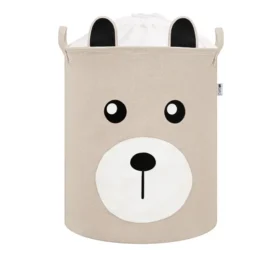 SIPO Premium toy storage basket with drawstring Beige Bear, 43 L