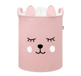 SIPO Premium toy storage basket with drawstring Pink Bear, 43 L
