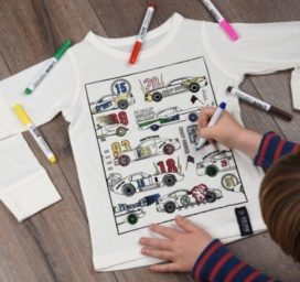 SELFIE CLOTHING color your own cars shirt, size 4-6 (128)