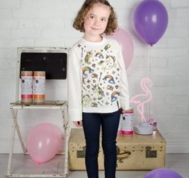 SELFIE CLOTHING color your own unicorn shirt, size 3-4 years (122)