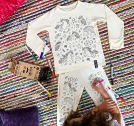SELFIE CLOTHING Color Your Own Unicorn Pajamas, size 3-4 (122)