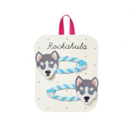 ROCKAHULA KIDS hair clips with dogs Husky Dog, 2 pcs