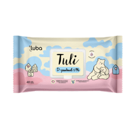 LUBA Fire biodegradable and compostable D-PANTENOL 5% wet wipes, 48 pcs