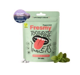 FRESMY Peppermint Toothpaste Tablets in Paper Packaging, 124 pcs