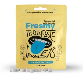 FRESMY Rohemündi (with fluoride) toothpaste tablets in paper packaging, 124 pieces