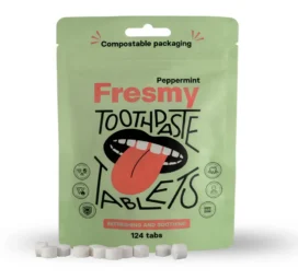 FRESMY Peppermint Toothpaste Tablets in Paper Packaging, 124 pcs