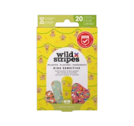 WILD STRIPES Kids Jungle fun and skin-friendly patches for sensitive skin, 20 pieces