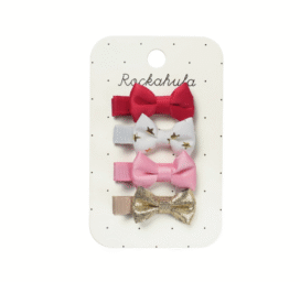 ROCKAHULA Festival mini bow hair clips, 4 pcs