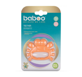 BABOO Silicone Teether Toy Crab, 4+ months, orange