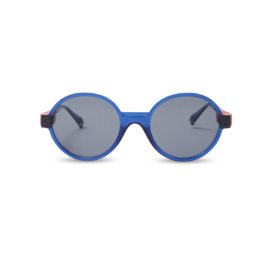 KIETLA POP children's round polarized sunglasses with 180° flexible temples and high UVA/UVB protection for children aged 7-12, color NAVY RED