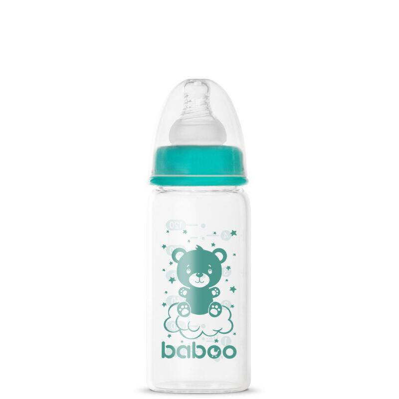 BABOO anti-colic borosilicate glass narrow-neck feeding bottle 0+ months, 120 ml - Image 3